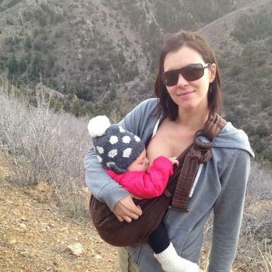 breastfeeding in a baby carrier